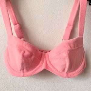 Hold Victoria’s Secret Pink terry bikini top